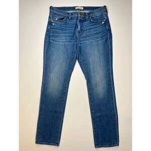 Madewell High Rise The Slim Boyjean Cuff Straight Medium Wash Blue Jean Size 29